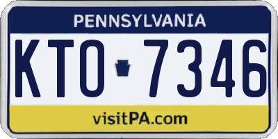 PA license plate KTO7346