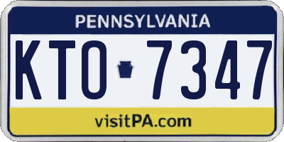PA license plate KTO7347