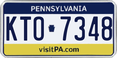 PA license plate KTO7348