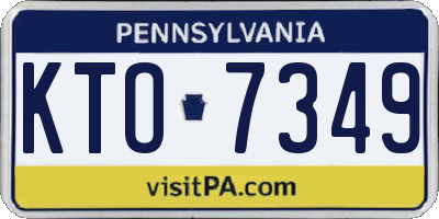 PA license plate KTO7349