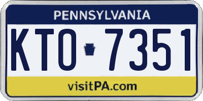 PA license plate KTO7351
