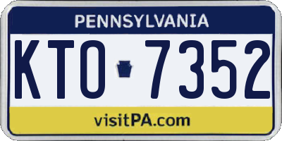 PA license plate KTO7352