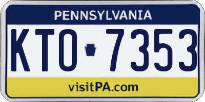 PA license plate KTO7353