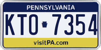 PA license plate KTO7354