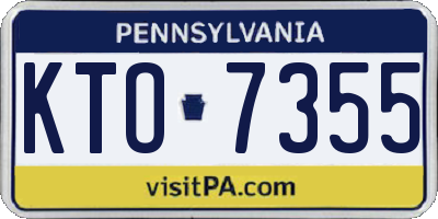 PA license plate KTO7355