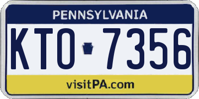 PA license plate KTO7356
