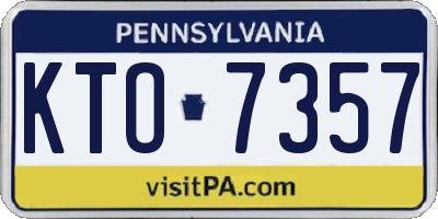 PA license plate KTO7357