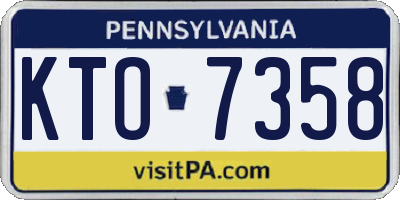 PA license plate KTO7358