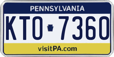 PA license plate KTO7360