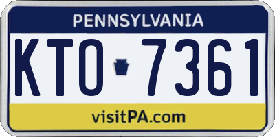 PA license plate KTO7361