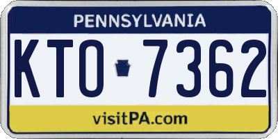 PA license plate KTO7362
