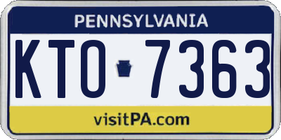 PA license plate KTO7363