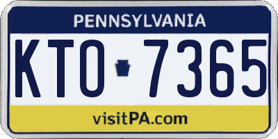 PA license plate KTO7365