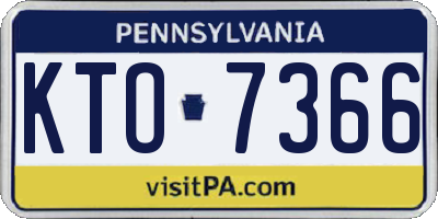 PA license plate KTO7366