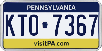 PA license plate KTO7367