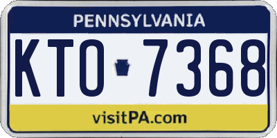 PA license plate KTO7368