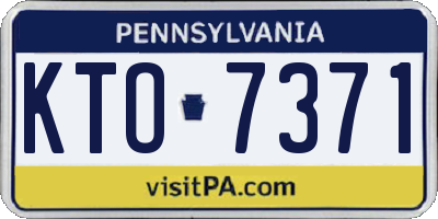 PA license plate KTO7371