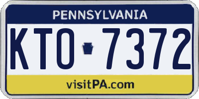 PA license plate KTO7372
