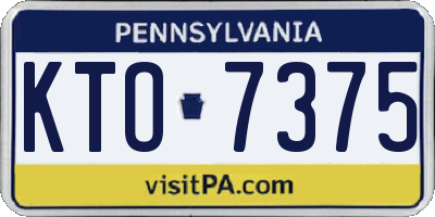 PA license plate KTO7375