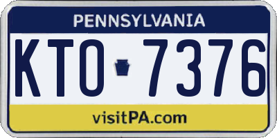 PA license plate KTO7376