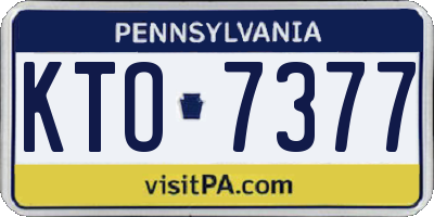 PA license plate KTO7377