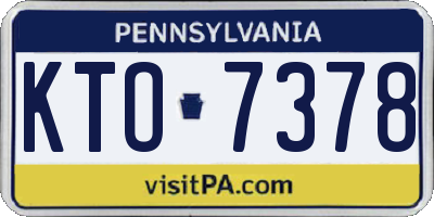 PA license plate KTO7378