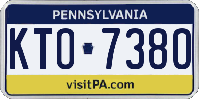 PA license plate KTO7380