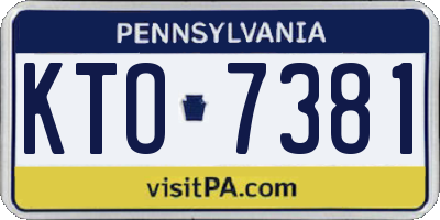 PA license plate KTO7381