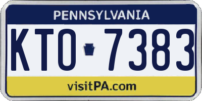 PA license plate KTO7383