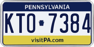 PA license plate KTO7384