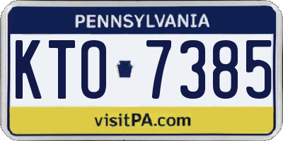 PA license plate KTO7385