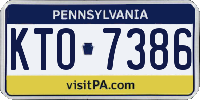 PA license plate KTO7386