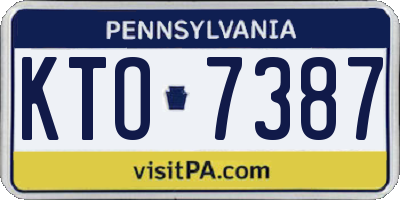 PA license plate KTO7387