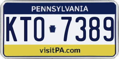 PA license plate KTO7389