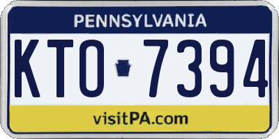 PA license plate KTO7394