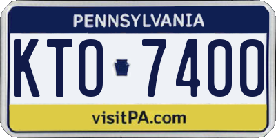PA license plate KTO7400
