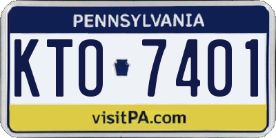PA license plate KTO7401
