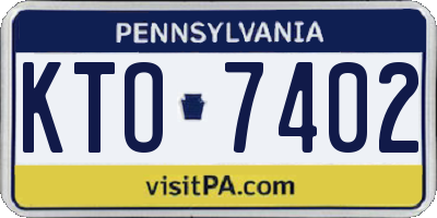 PA license plate KTO7402