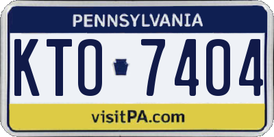 PA license plate KTO7404
