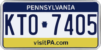 PA license plate KTO7405