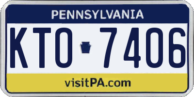PA license plate KTO7406