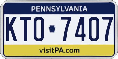 PA license plate KTO7407