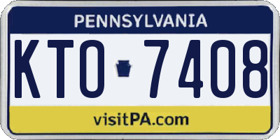 PA license plate KTO7408