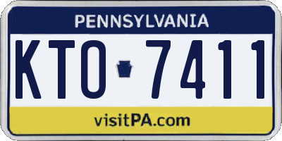 PA license plate KTO7411