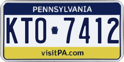 PA license plate KTO7412
