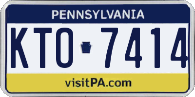 PA license plate KTO7414