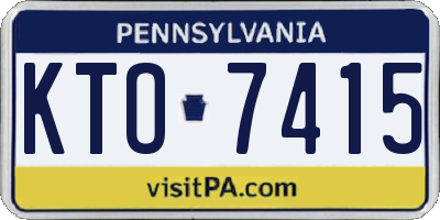 PA license plate KTO7415