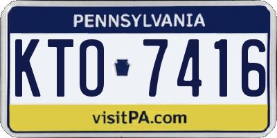 PA license plate KTO7416