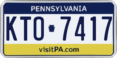 PA license plate KTO7417