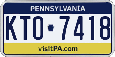 PA license plate KTO7418